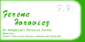 ferenc horovicz business card